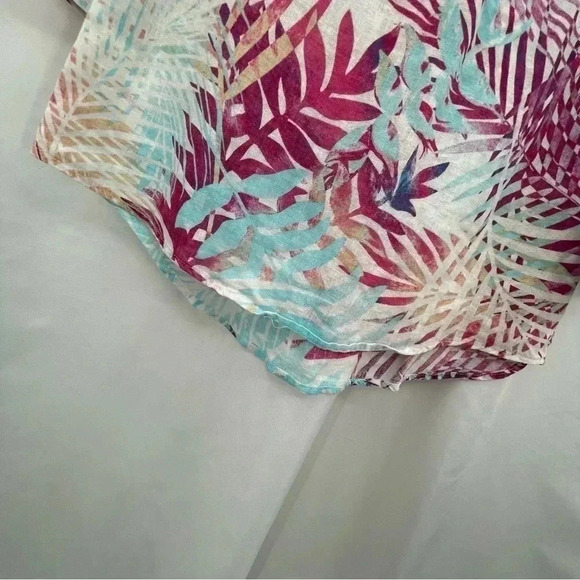 Coral Bay Women’s Pastel Blouse Small Blue Pink Hi Low Half Button Long Sleeved - Picture 9 of 15